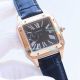 Replica Cartier Santos Automatic Watch Black Dial Brown Leather Strap Rose Gold Bezel (8)_th.jpg